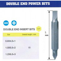Биты комбинированные РН2х5,5х1,0х 60мм S2 в упаковке 2 шт. DIN3126 хвостовик C1/4 