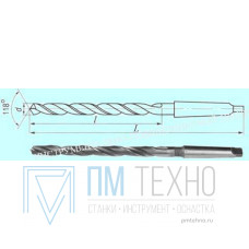 Сверло d 19,5х140х270 к/х Р9